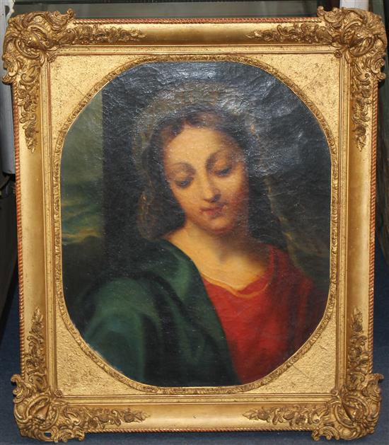 After Raphael Portrait of the Madonna, 22 x 18in.